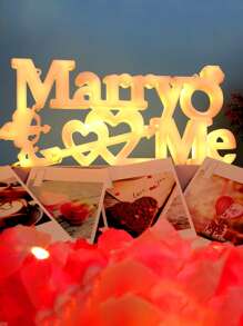 1 pieza Luz de la decoración con diseño de letra - Amarillo - Ver 6