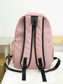 Túi đi học có khóa kéo tối giản dành cho sinh viên mới tốt nghiệp, cô gái tuổi teen, sinh viên năm nhất, sinh viên năm hai, trung học cơ sở và trung học phổ thông, đại học và trung học phổ thông, hoàn hảo cho hoạt động ngoài trời, du lịch và quay lại trường học - Hồng - Xem 2