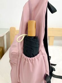 Túi đi học có khóa kéo tối giản dành cho sinh viên mới tốt nghiệp, cô gái tuổi teen, sinh viên năm nhất, sinh viên năm hai, trung học cơ sở và trung học phổ thông, đại học và trung học phổ thông, hoàn hảo cho hoạt động ngoài trời, du lịch và quay lại trường học - Hồng - Xem 6