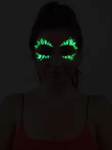 1 Pieza Pegatinas 3D con forma de gota luminosa con cristales de diamante para ojos, pegatinas para cara, manualidades, fiesta, antifaz, pegatinas para el Body con brillo - Multicolor - Ver 2