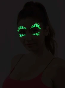 1 Pieza Pegatinas 3D con forma de gota luminosa con cristales de diamante para ojos, pegatinas para cara, manualidades, fiesta, antifaz, pegatinas para el Body con brillo - Multicolor - Ver 3