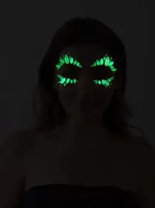 1 Pieza Pegatinas 3D con forma de gota luminosa con cristales de diamante para ojos, pegatinas para cara, manualidades, fiesta, antifaz, pegatinas para el Body con brillo - Multicolor - Ver 4