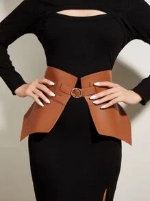 性感圆扣腰带万圣节 - 棕色 - 查看 1