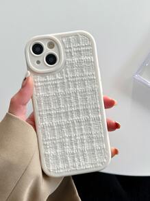 1入組TPU氣囊針織布手機殼，適用於 iPhone11 11PRO 11PROMAX 12 12PRO 12PROMAX 13 13PRO 13PROMAX XR XS XSMAX 14 14PRO 14PLUS 14PROMAX - 米色 - 查看 3