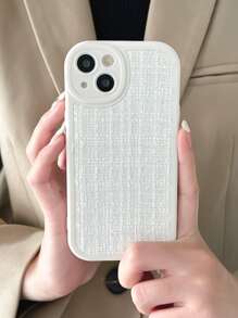 1入組TPU氣囊針織布手機殼，適用於 iPhone11 11PRO 11PROMAX 12 12PRO 12PROMAX 13 13PRO 13PROMAX XR XS XSMAX 14 14PRO 14PLUS 14PROMAX - 米色 - 查看 4
