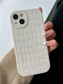 1入組TPU氣囊針織布手機殼，適用於 iPhone11 11PRO 11PROMAX 12 12PRO 12PROMAX 13 13PRO 13PROMAX XR XS XSMAX 14 14PRO 14PLUS 14PROMAX - 米色 - 查看 5
