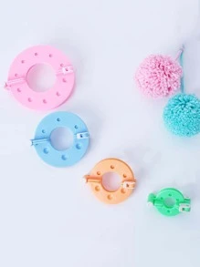 8pcs/set Four Size Pom Pom Maker, Random Color - Multicolor - View 1