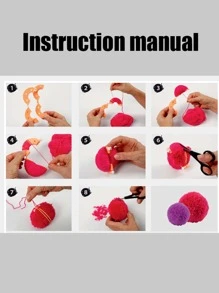 8pcs/set Four Size Pom Pom Maker, Random Color - Multicolor - View 4