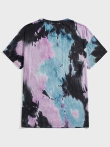 Manfinity Men Plus Tie Dye Letter Patched Detail Tee - Multicolor - View 2