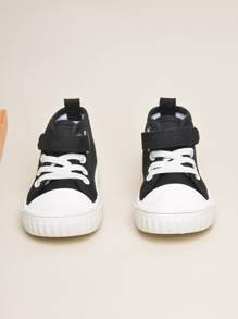 男孩高幫魔術貼帆布鞋 - 黑色 - 查看 6