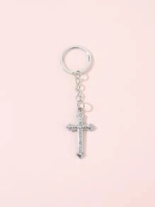 Elegant Rhinestone Decor Cross Charm Keychain Gift Souvenir Car Accessories Bag Charm School Cute Goth Y2k