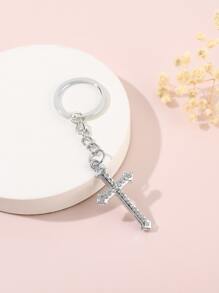 Elegant Rhinestone Decor Cross Charm Keychain Gift Souvenir Car Accessories Bag Charm School Cute Goth Y2k