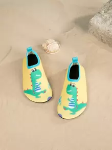男孩卡通圖案一腳蹬水襪 - 黃色 - 查看 1