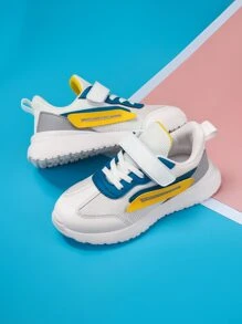 運動戶外跑步鞋撞色前綁帶運動鞋