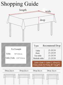 1pc Solid Scallop Trim Tablecloth - White - View 4