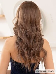 Natural Long Curly Synthetic Wig - Multicolor - View 4