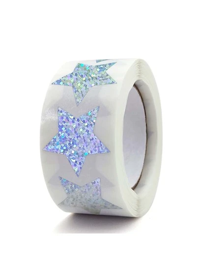 1卷金屬亮絲星星貼紙