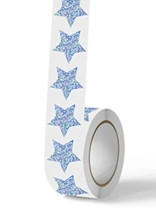 1卷金屬亮絲星星貼紙 - 彩色 - 查看 3