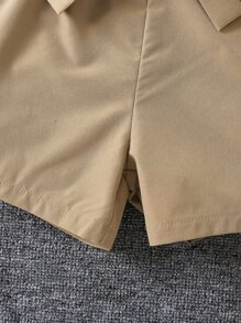 Cô Gái Trẻ Tương phản Màu sắc Vintage Thanh lịch Thành thị Phong cách Đứng cổ áo & Tay áo xù Hai chiếc Bộ Cho mùa hè - Nhiều màu - Xem 4