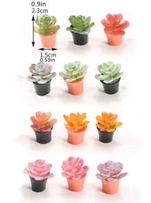 3 piezas Adorno de jardín planta en maceta al azar - Multicolor - Ver 3