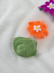 7pairs Butterfly & Floral Pattern Crew Socks, Fall Socks - Multicolor - View 3