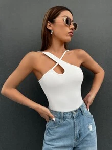 SHEIN EZwear Crisscross Front Top