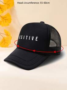 Men Letter Graphic Trucker Hat Street - Black - View 4