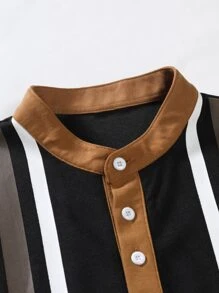 Manfinity Men Striped Print Polo Shirt - Black - View 8