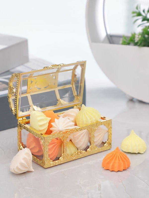 1pc Clear Treasure Chest Shaped Desktop Storage Box SHEIN USA
