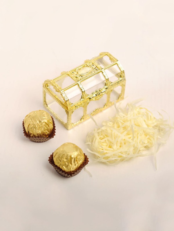 1pc Clear Treasure Chest Shaped Desktop Storage Box SHEIN USA