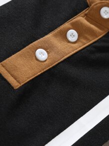 Manfinity Men Striped Print Polo Shirt - Black - View 7