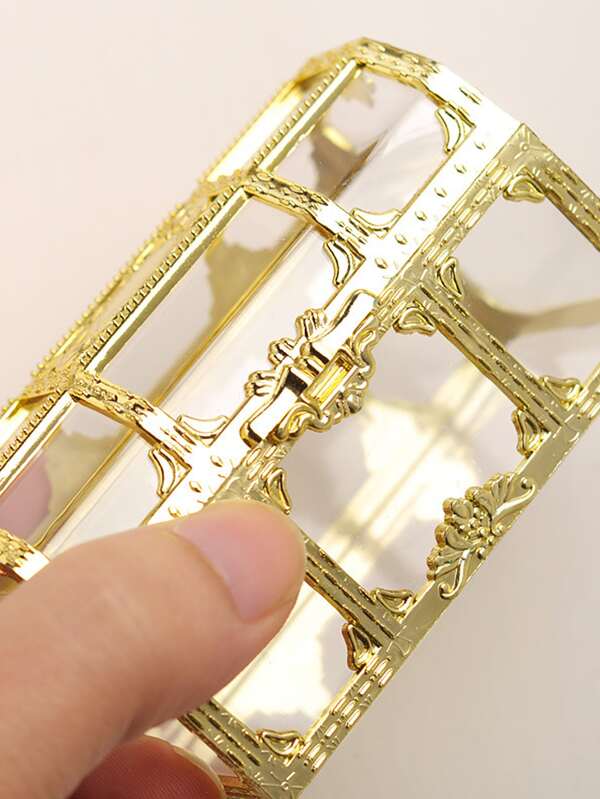 1pc Clear Treasure Chest Shaped Desktop Storage Box SHEIN USA