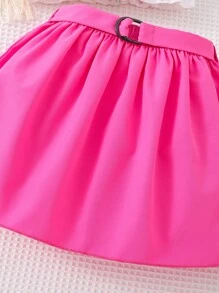 Toddler Girls Floral Print Cold Shoulder Top & Belted Skirt - Multicolor - View 6