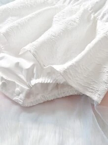 Bebé Vestido body de combinación ribete con fruncido & Accesorio Diadema - Blanco - Ver 7