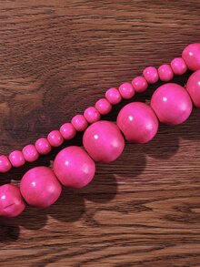 3 piezas Set joya con cuenta - Rosa Fucsia - Ver 2