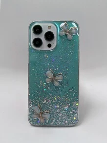 3D Butterfly Decor Glitter Phone Case Compatible With Xiaomi Redmi Note 11,Xiaomi Redmi 9A,Galaxy S23 Ultra