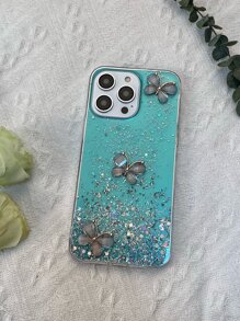 3D Butterfly Decor Glitter Phone Case Compatible With Xiaomi Redmi Note 11,Xiaomi Redmi 9A,Galaxy S23 Ultra