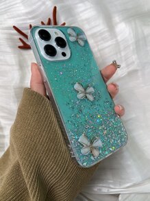 3D Butterfly Decor Glitter Phone Case Compatible With Xiaomi Redmi Note 11,Xiaomi Redmi 9A,Galaxy S23 Ultra