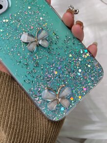 3D Butterfly Decor Glitter Phone Case Compatible With Xiaomi Redmi Note 11,Xiaomi Redmi 9A,Galaxy S23 Ultra