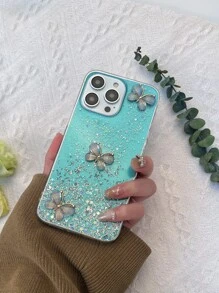 3D Butterfly Decor Glitter Phone Case Compatible With Xiaomi Redmi Note 11,Xiaomi Redmi 9A,Galaxy S23 Ultra