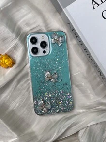 3D Butterfly Decor Glitter Phone Case Compatible With Xiaomi Redmi Note 11,Xiaomi Redmi 9A,Galaxy S23 Ultra