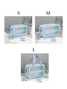 1pc Travel Portable Large Capacity Toiletry Bag, Carry-on Storage Organizer - Blue - View 3