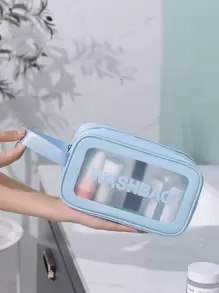 1pc Travel Portable Large Capacity Toiletry Bag, Carry-on Storage Organizer - Blue - View 4