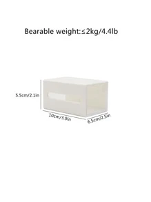 1pc Drawer Design Wall Mounted Storage Box - White - View 2