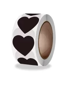 1 cuộn Hình dán họa tiết trái tim - màu đen - Xem 1