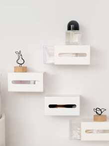 1pc Drawer Design Wall Mounted Storage Box - White - View 3