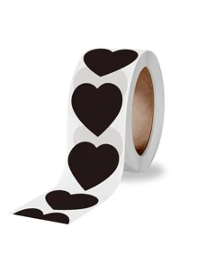 1 cuộn Hình dán họa tiết trái tim - màu đen - Xem 2