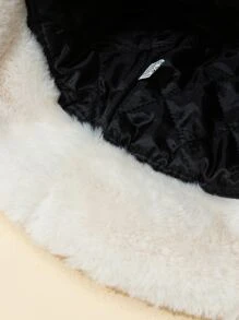 Solid Fluffy Bucket Hat - Beige - View 2