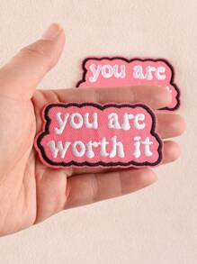 3 chiếc Slogan thêu sắt trên miếng vá - Nhiều màu - Xem 3