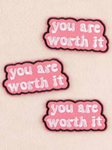 3 chiếc Slogan thêu sắt trên miếng vá - Nhiều màu - Xem 5